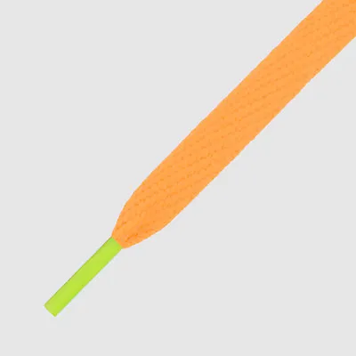 Mr Lacy Flatties Colour Tips - Orange & Neon Green Shoelaces (130cm Length) • £4.99