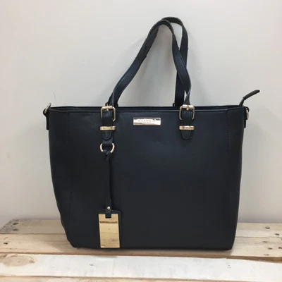£19.99 • Buy Carvela Tote Shopper Shoulder Bag Black Faux Leather Charm