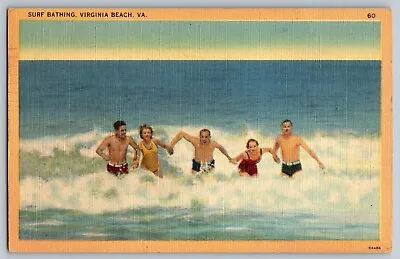 Virginia Beach Virginia VA - Surf Bathing - Vintage Postcard - Posted 1950 • $6.79