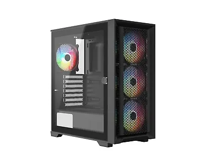 IONZ KZ-22 V2 PC Gaming Case - Mid Tower ATX Hinged Temp Glass - High Airflow • £38.95