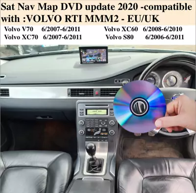 Sat Nav Map DVD Update 2020 -compatible With VOLVO  XC70 V70 RTI MMM2 - EU/UK • $24.85