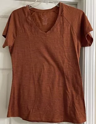 WoolX Shirt Merino Stretch V Neck S/S T Shirt Baselayer Women Sz M! • $20.50