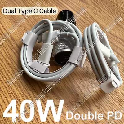 For IPhone 15 Pro Plus IPad Samsung 40W USB-C Fast Car Charger PD Type-C Cable • $11.53