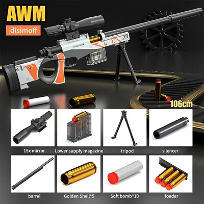 £34.79 • Buy Toy Soft Bullet Gun Pistol 98K AWM Model Foam Darts, Shell Ejecting Foam Blaster