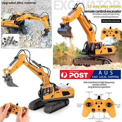 Alloy Crawler Excavator Digger Electric Toys Gift RC Remote Control For Boy 1:20 • $68.63