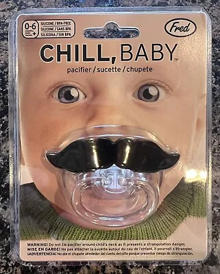 Chill Baby Mustache Pacifier By Fred (0-6 Months+ / Silicone / BPA-Free) • $2.99