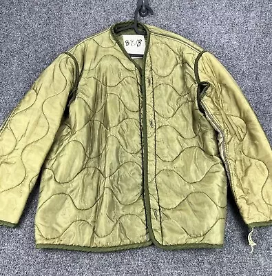 US Military M-65 Field Jacket Liner Green Quilted Cold Weather Coat Mens Medium • $28.88