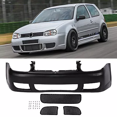 $322.99 • Buy For 99-05 Volkswagen Golf MK4 Front Bumper Cover W/ Black Mesh Grille R32 Style