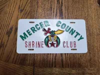 Vintage Raised Image Mercer County Shrine Club License Plate • $32