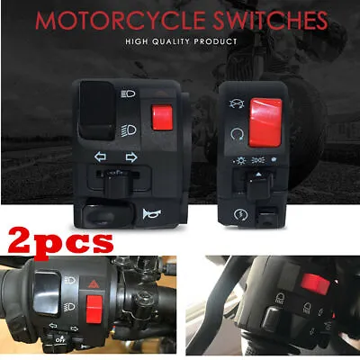 2PC 22mm 7/8  Motorcycle Handle Bar Ignition Engine Stop Lamp Horn Light Switch • $35.17