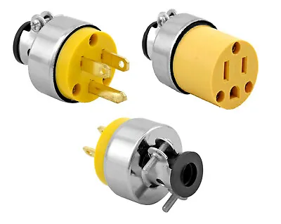2 Extension Cord Replacement Ends - Male And Female Plugs - Electrical Repair  • $9.95