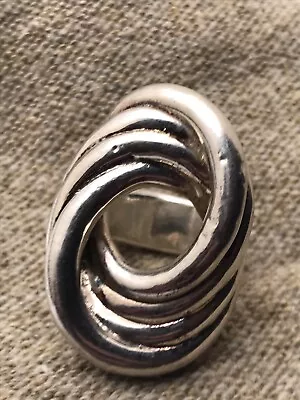 Vintage 925 Sterling Silver Ring Size 6.75 Israel Electroform Ring Molded Band • $37.99