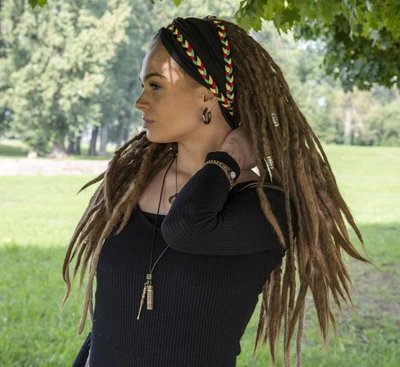 £21.64 • Buy Black Rasta Headband Dreadlock Accessories  Jah Colors Headwraps Festival Reggae