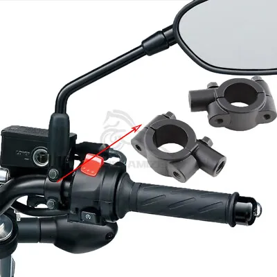 10mm 7/8  Universal Motorcycle Handlebar Mirror Mount Holder Clamp Adaptor US • $10.08