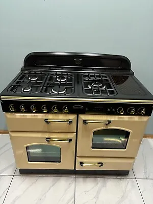 FULL GAS RANGEMASTER CLASSIC 110 RANGE COOKER IN CREAM AND BRASS. Ref--ED132 • £1200