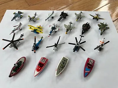 Lot Of 21 Vintage 80s Micro Machines Planes Jets Helicopters Boats • $55