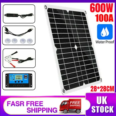 £37.90 • Buy 600W Solar Panel Kit 12V Battery Charger 100A Controller RV Trailer Camper Van