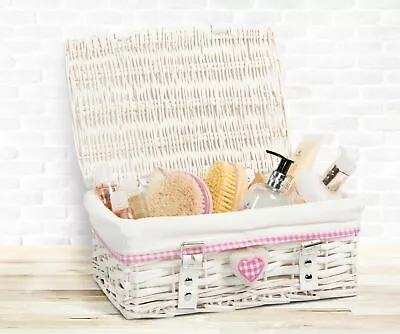 Wickerfield Wicker Storage Hamper With Lid With Liner Gift Hamper Storage • £19.99