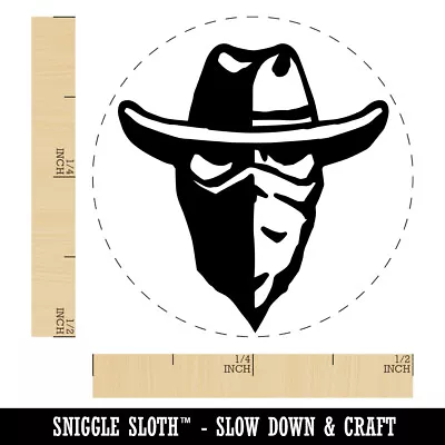 Masked Cowboy Bandit Highwayman With Hat Self-Inking Rubber Stamp Ink Stamper • $9.99