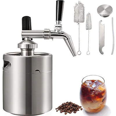 VEVOR Nitro Cold Brew Coffee Maker 2L Mini Keg Tap Faucet Brushes Hose Tool Kits • £68.39