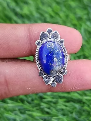 Designer Lapis Lazuli Gemstone 925 Sterling Silver Handmade Ring All Size S124 • $11.75