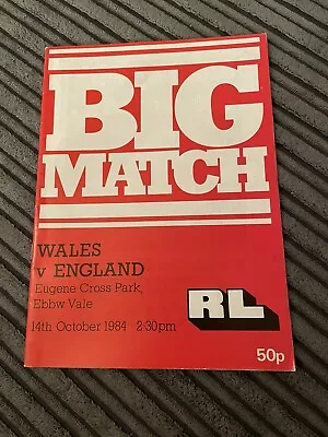 1984 Wales V England @ Ebbw Vale International Rugby League Programme Vgc • £4