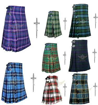 Men's Scottish 8 Yard Kilts 13oz Casual Kilt Various Sizes And Tartan Colors • $68.40
