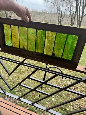 VINTAGE  RAILROAD CAR Leaded Slag/Stained Glass Window 1910s GREAT NORTHERN • $325