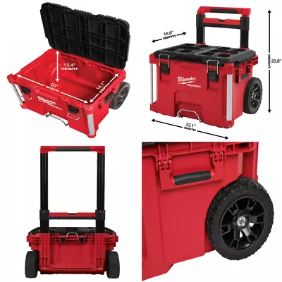 Milwaukee Packout Rolling Tool Box 22 In. 250 Lb Capacity Impact Resistant • $185.46