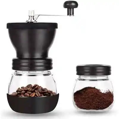 Manual Coffee Bean Grinder Adjustable Coarseness Ceramic Hand Held Mill Maker UK • £9.20