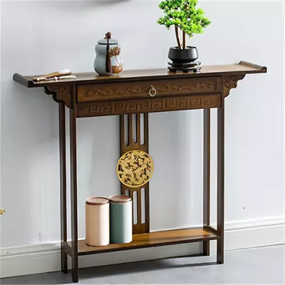 UNHO Chinese Style Console Table Narrow Skinny Hallway Table Sofa Table W Drawer • $75.91