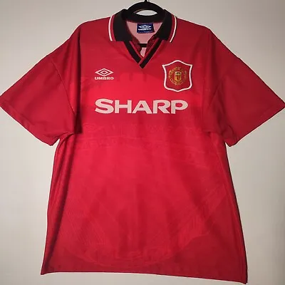 Manchester United 1994 - 1996 Umbro Home Football Shirt #7 Cantona | Men's Large • £89.99