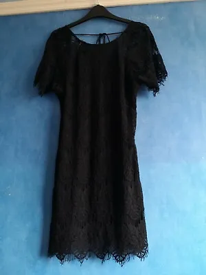 £6.99 • Buy Zara Black Lace Backless Tunic Dress Size XS