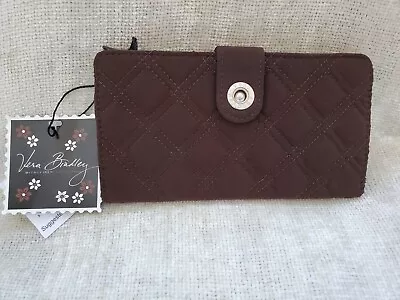 Vera Bradley Vintage Chic Quilted Microfiber Wallet Espresso Unused With Tags • $25.95