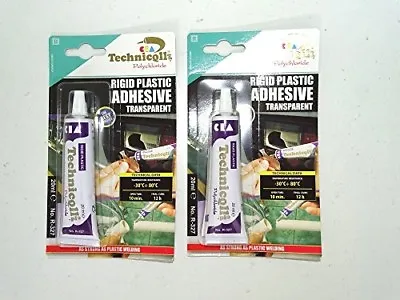 2x STRONG CLEAR ADHESIVE GLUE FOR HARD PLASTIC ABS TR EVA PERSPEX ACRYLIC GLASS  • £7.04
