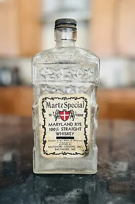 Martz Special Rye Whiskey Paper Label Bottle Baltimore MD Maryland Pre Pro Flask • $60