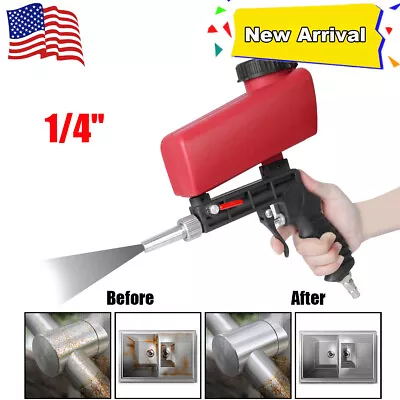 1/4  Air Sandblasting Gun Hand Held Blaster Portable Shot Media Blasting • $18.99