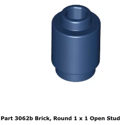 Lego 2x 3062b Dark Blue Brick Round 1 X 1 Open Stud 8039 • $6.63