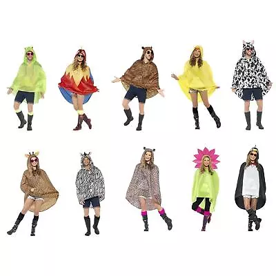 Adult Mens Ladies Fancy Dress Festival Easter Animal Party Waterproof Poncho Fun • £13.76