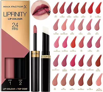 Max Factor Lipfinity 24HR Lip Colour Lipstick ~Please Choose Shade~ • £6