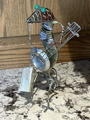 Handmade Metal  TIN Can Lizard Banjo Player South Africa Fair Trade Tin And Wire • $29