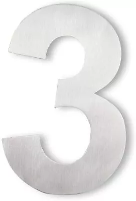 Floating House Numbers 6  Stainless Steel Contemporary Font Number Three Silver • $16.62