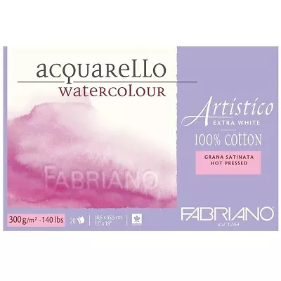 Fabriano Artistico Watercolour Paper Extra White Block 12 X18  HOT PRESSED • £51.99