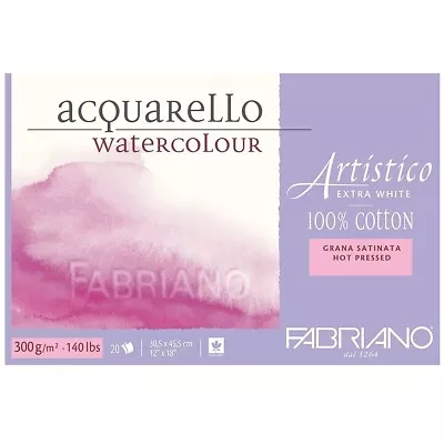 Fabriano Artistico Watercolour Paper Extra White Block 9 X12  HOT PRESSED • £37.99