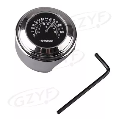 Bike 7/8  Handlebar Thermometer Black Dial Clock Mount Temp Motorcycle Universal • $11.14