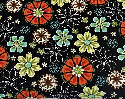 HTF  Esmerelda  Floral Fabric By Michael Miller Orange Green Black MCM 1+ Yards • $16.55