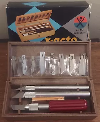 $19.99 • Buy Vintage X-ACTO Knife Box Set In Storage Chest No. 82 Made In USA 1971