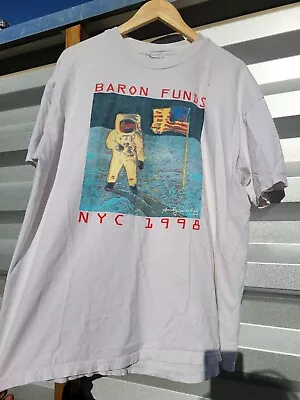 Vintage 1998 Andy Warhol Baron Funds Moon Landing ART T-shirt • $150