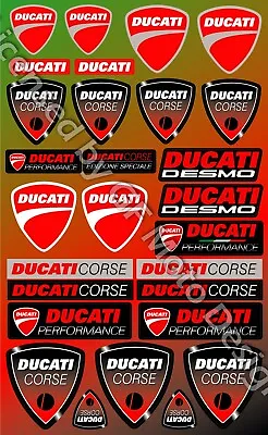 Ducati Corse Motorcycle Stickers Set Decals Monster Multistrada Panigale /13 • $10.33