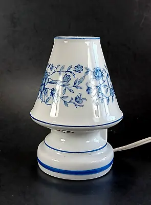 VTG Perfume Lamp White Blue Floral Night Light By I.W.Rice Irice Japan 5  • $12.99